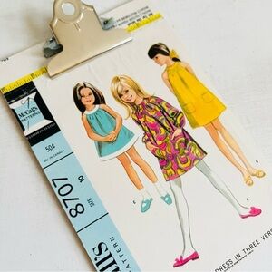 [McCall’s] Vintage MCM Dress Sewing Pattern Envelope Altered Small Clipboard